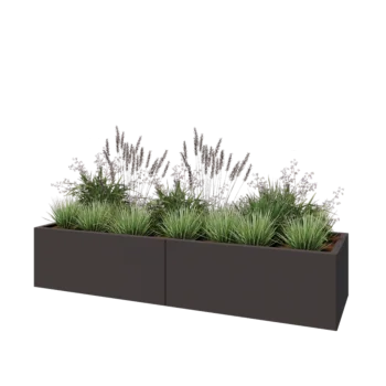 Steel planter XXL - Rectangle - 200 x 60 x 40 cm - Other RAL colour - Without bottom plate