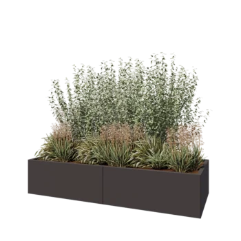 Steel planter XXL - Rectangle - 200 x 80 x 40 cm - RAL7016 matt (anthracite grey) - Without bottom plate