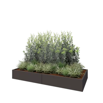 Steel planter XXL - Rectangle - 240 x 100 x 30 cm - RAL7016 matt (anthracite grey) - With bottom plate