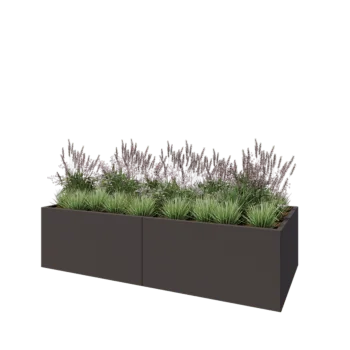 Steel planter XXL - Rectangle - 240 x 100 x 60 cm - RAL7016 matt (anthracite grey) - Without bottom plate