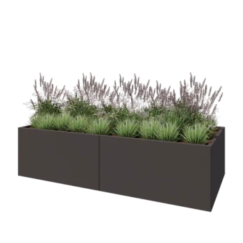 Steel planter XXL - Rectangle - 240 x 100 x 60 cm - Other RAL colour - With bottom plate