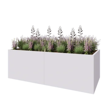 Steel planter XXL - Rectangle - 240 x 100 x 80 cm - RAL9005 matt (white) - Without bottom plate