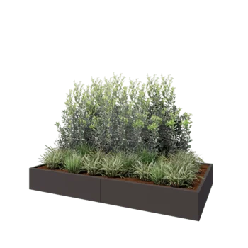 Steel planter XXL - Rectangle - 240 x 120 x 30 cm - RAL7016 matt (anthracite grey) - With bottom plate