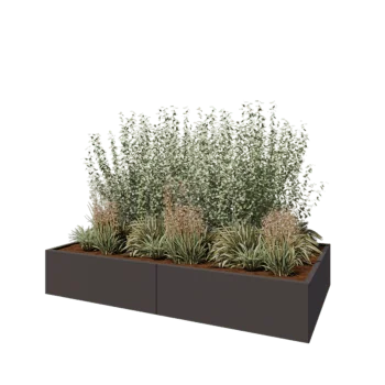 Steel planter XXL - Rectangle - 240 x 120 x 40 cm - RAL7016 matt (anthracite grey) - Without bottom plate