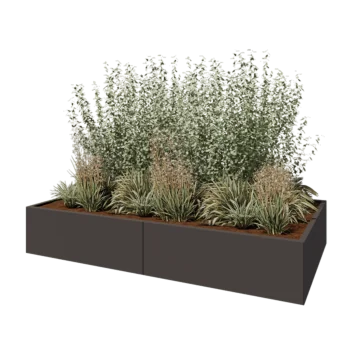 Steel planter XXL - Rectangle - 240 x 120 x 40 cm - Other RAL colour - Without bottom plate