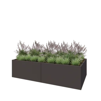 Steel planter XXL - Rectangle - 240 x 120 x 60 cm - RAL7016 matt (anthracite grey) - Without bottom plate