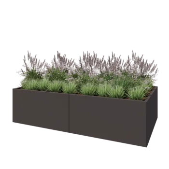 Steel planter XXL - Rectangle - 240 x 120 x 60 cm - Other RAL colour - Without bottom plate