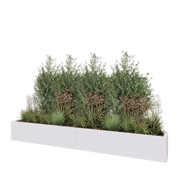 Steel planter XXL - Rectangle - 240 x 30 x 30 cm - RAL9005 matt (white) - Without bottom plate