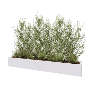 Steel planter XXL - Rectangle - 240 x 40 x 30 cm - RAL9005 matt (white) - Without bottom plate