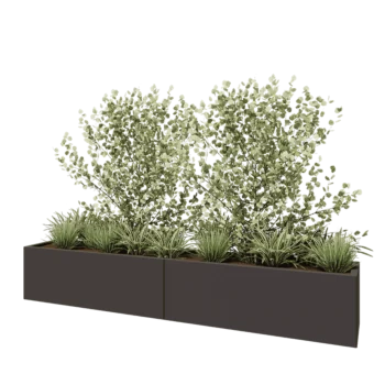 Steel planter XXL - Rectangle - 240 x 40 x 40 cm - RAL7016 matt (anthracite grey) - With bottom plate