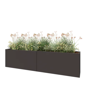 Steel planter XXL - Rectangle - 240 x 40 x 60 cm - Other RAL colour - Without bottom plate