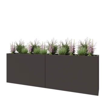 Steel planter XXL - Rectangle - 240 x 40 x 80 cm - Other RAL colour - Without bottom plate