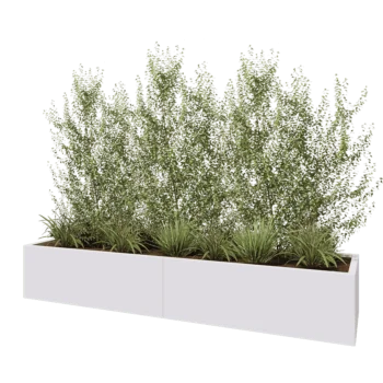 Steel planter XXL - Rectangle - 240 x 60 x 40 cm - RAL9005 matt (white) - With bottom plate