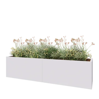 Steel planter XXL - Rectangle - 240 x 60 x 60 cm - RAL9005 matt (white) - Without bottom plate