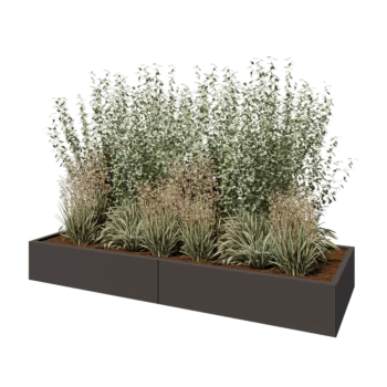 Steel planter XXL - Rectangle - 240 x 80 x 30 cm - Other RAL colour - With bottom plate