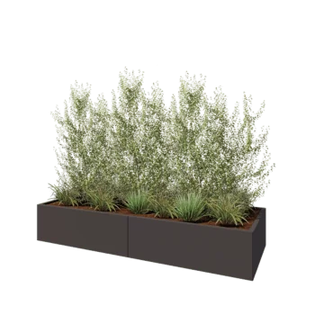 Steel planter XXL - Rectangle - 240 x 80 x 40 cm - RAL7016 matt (anthracite grey) - With bottom plate