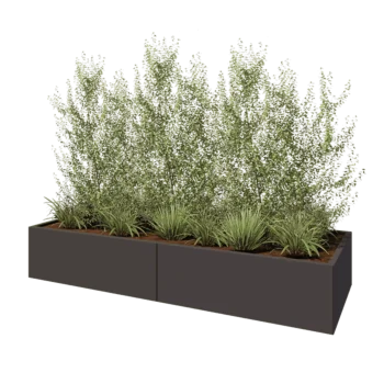 Steel planter XXL - Rectangle - 240 x 80 x 40 cm - Other RAL colour - With bottom plate