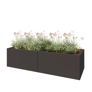 Steel planter XXL - Rectangle - 240 x 80 x 60 cm - Other RAL colour - With bottom plate