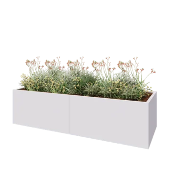 Steel planter XXL - Rectangle - 240 x 80 x 60 cm - RAL9005 matt (white) - Without bottom plate
