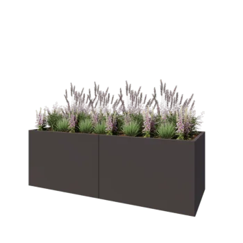 Steel planter XXL - Rectangle - 240 x 80 x 80 cm - RAL7016 matt (anthracite grey) - With bottom plate