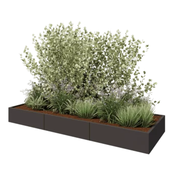 Steel planter XXL - Rectangle - 300 x 100 x 30 cm - Other RAL colour - Without bottom plate