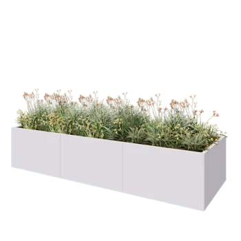 Steel planter XXL - Rectangle - 300 x 100 x 60 cm - RAL9005 matt (white) - Without bottom plate