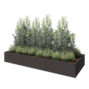 Steel planter XXL - Rectangle - 300 x 120 x 40 cm - RAL7016 matt (anthracite grey) - Without bottom plate