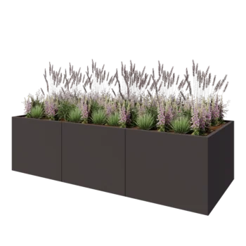 Steel planter XXL - Rectangle - 300 x 120 x 80 cm - Other RAL colour - With bottom plate