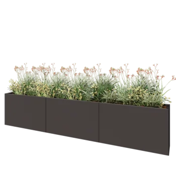 Steel planter XXL - Rectangle - 300 x 30 x 60 cm - RAL7016 matt (anthracite grey) - With bottom plate