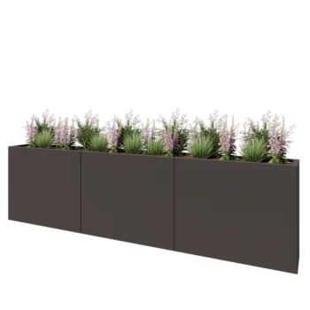 Steel planter XXL - Rectangle - 300 x 30 x 80 cm - Other RAL colour - With bottom plate
