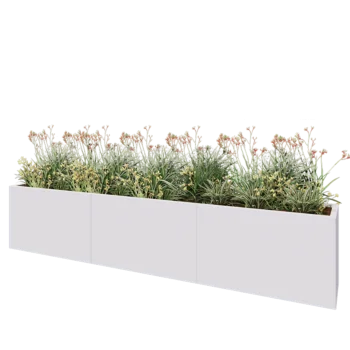 Steel planter XXL - Rectangle - 300 x 40 x 60 cm - RAL9005 matt (white) - Without bottom plate