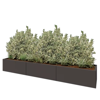 Steel planter XXL - Rectangle - 300 x 50 x 40 cm - RAL7016 matt (anthracite grey) - Without bottom plate