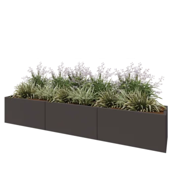 Steel planter XXL - Rectangle - 300 x 50 x 50 cm - Other RAL colour - With bottom plate