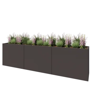 Steel planter XXL - Rectangle - 300 x 50 x 80 cm - RAL7016 matt (anthracite grey) - Without bottom plate