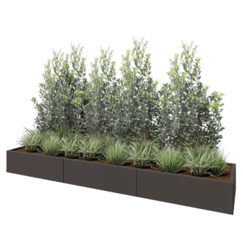 Steel planter XXL - Rectangle - 300 x 60 x 30 cm - Other RAL colour - With bottom plate