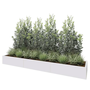 Steel planter XXL - Rectangle - 300 x 60 x 30 cm - RAL9005 matt (white) - Without bottom plate