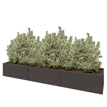 Steel planter XXL - Rectangle - 300 x 60 x 40 cm - Other RAL colour - With bottom plate