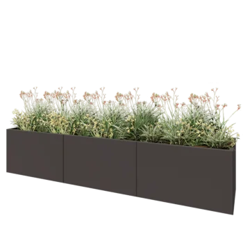 Steel planter XXL - Rectangle - 300 x 60 x 60 cm - RAL7016 matt (anthracite grey) - Without bottom plate