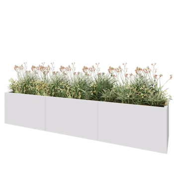 Steel planter XXL - Rectangle - 300 x 60 x 60 cm - RAL9005 matt (white) - Without bottom plate