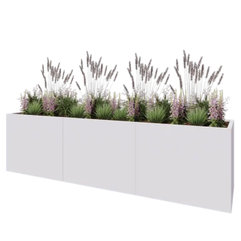 Steel planter XXL - Rectangle - 300 x 60 x 80 cm - RAL9005 matt (white) - Without bottom plate