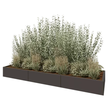 Steel planter XXL - Rectangle - 300 x 80 x 30 cm - RAL7016 matt (anthracite grey) - With bottom plate