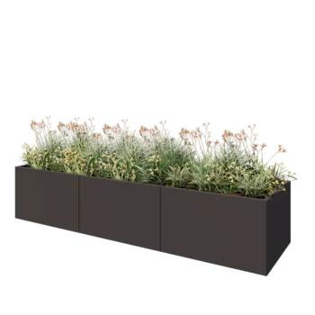 Steel planter XXL - Rectangle - 300 x 80 x 60 cm - Other RAL colour - Without bottom plate
