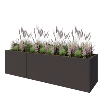 Steel planter XXL - Rectangle - 300 x 80 x 80 cm - Other RAL colour - Without bottom plate