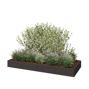 Steel planter XXL - Rectangle - 320 x 120 x 30 cm - Other RAL colour - Without bottom plate