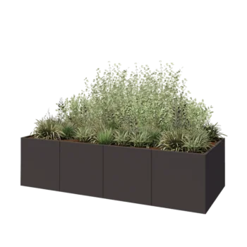 Steel planter XXL - Rectangle - 320 x 120 x 80 cm - Other RAL colour - With bottom plate
