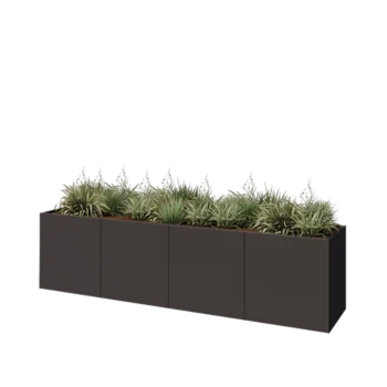 Steel planter XXL - Rectangle - 320 x 60 x 80 cm - Other RAL colour - With bottom plate