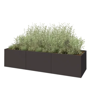 Steel planter XXL - Rectangle - 360 x 100 x 80 cm - Other RAL colour - Without bottom plate
