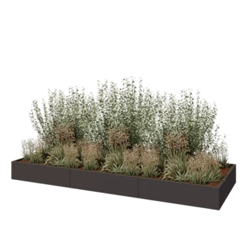 Steel planter XXL - Rectangle - 360 x 120 x 30 cm - Other RAL colour - Without bottom plate