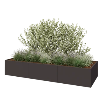 Steel planter XXL - Rectangle - 360 x 120 x 60 cm - Other RAL colour - With bottom plate