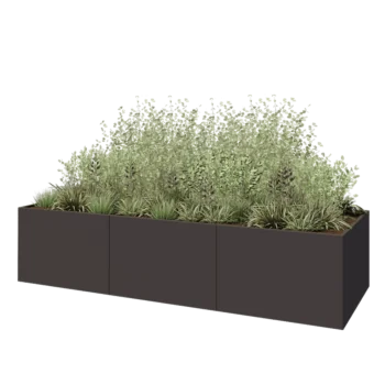 Steel planter XXL - Rectangle - 360 x 120 x 80 cm - Other RAL colour - Without bottom plate